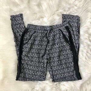 Pazza Bella Black White Printed Lounge Pants M